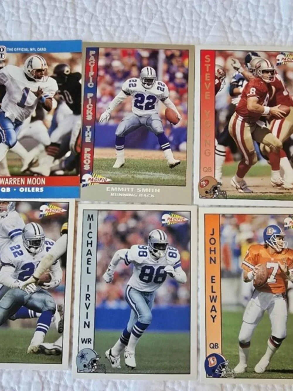 Vintage Football Trading Card Lot 40 Cards Sanders Aikman Montana Bradshaw Long
